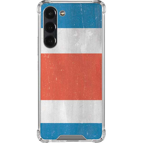 Costa Rican Flag Distressed Galaxy S23 Plus Clear Case